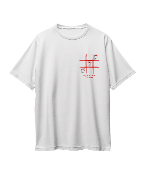 Criss Cross Oversized T-Shirt – Tic-Tac-Toe Chest Graphic