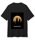 Moonlight Graphic Oversized Black T-Shirt