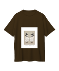 Cozy Ghost Graphic Oversized Brown T-Shirt