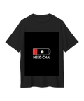 Need Chai — Low Battery Graphic Oversized T-Shirt